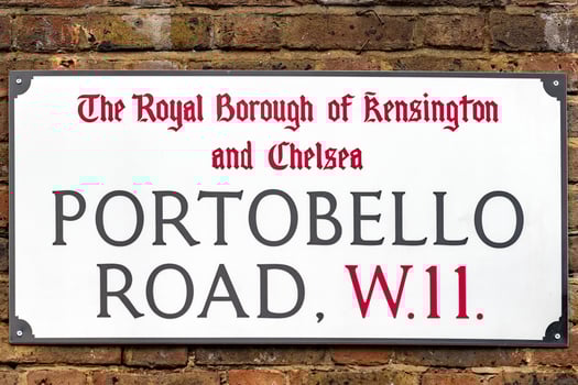 portobello road london street sign detail photo
