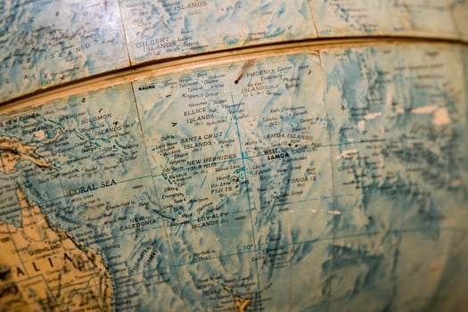 old terrestrial globe detail polinesia photo