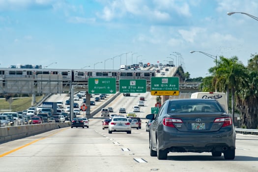 MIAMI, USA - FEBRUARY 9, 2017 - Miami Florida congested highways photo