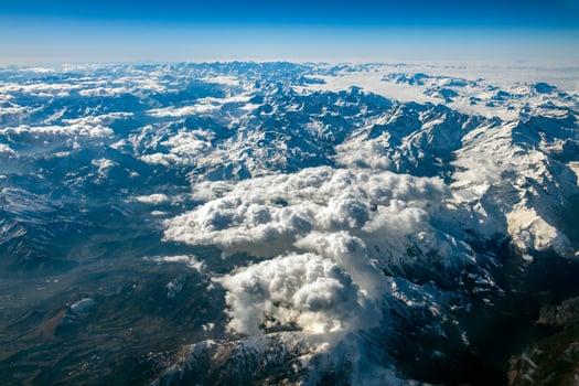 Alps aerial view from airplane photo