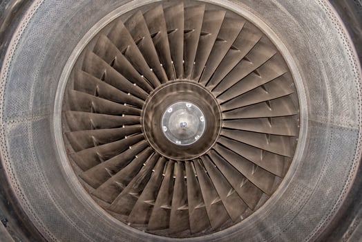 Jet Airplane turbine engine photo