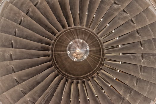 Jet Airplane turbine engine photo