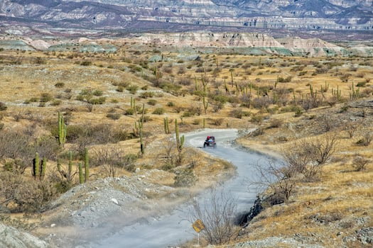 offroad in baja california landscape panorama desert road photo
