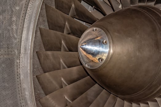 Jet Airplane turbine engine photo