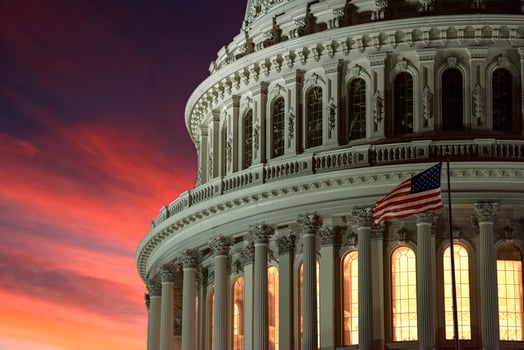 illuminated dc capitol at night in washington usa photo