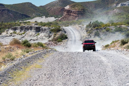 Baja California desert endless road landscape view photo
