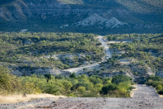 Baja California desert endless road landscape view photo