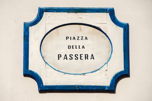 piazza della passera sign in florence photo