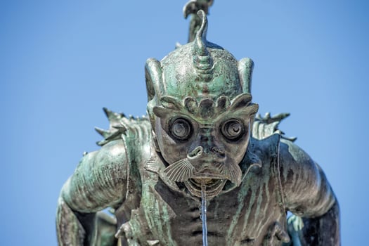 Gollum shape fountain statue in Florence photo