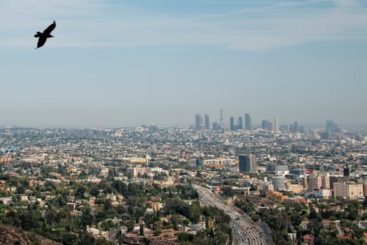 los angeles view from mulholland drive photo