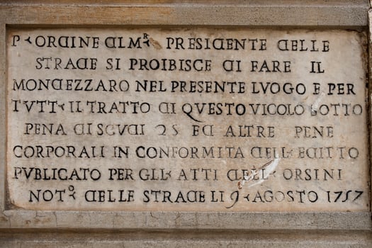 Rome marble inscription edict order 1757 photo