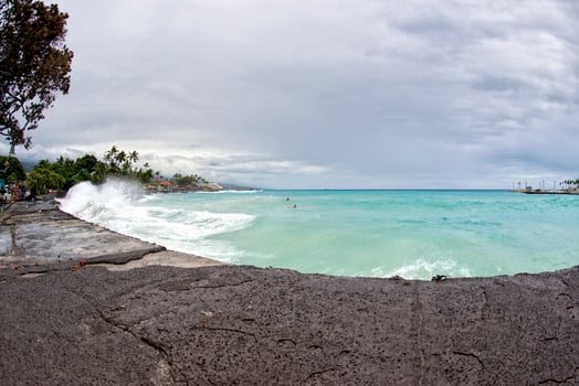kona harbor sea waves in big island photo