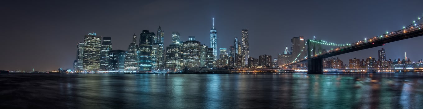 manhattan night view from brooklyn photo