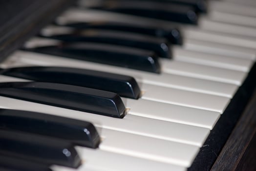 Old electric piano organ keyboard photo
