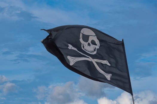waving pirate flag jolly roger photo