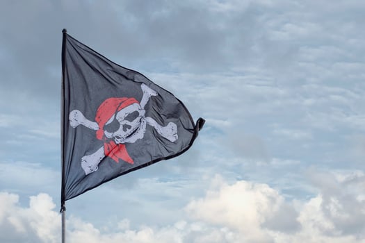 waving pirate flag jolly roger photo