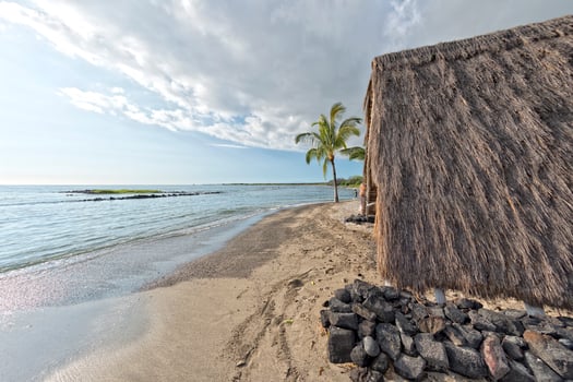 hawaiian hut on the beach photo