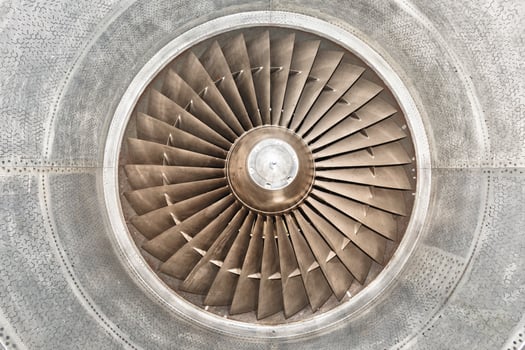 Jet Airplane turbine engine photo