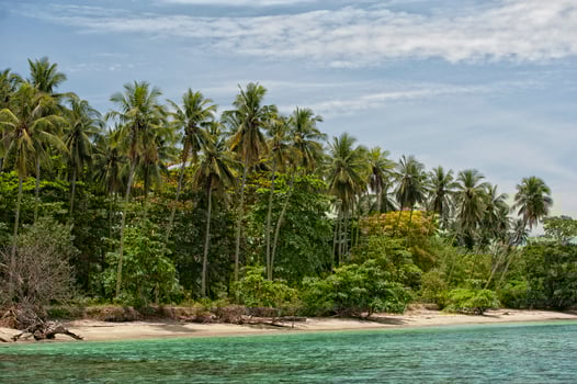Siladen turquoise tropical paradise island photo