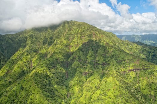 kauai hawaii island mountains aerial view photo