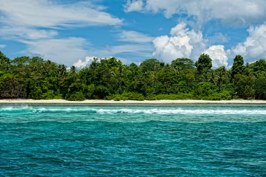 Siladen turquoise tropical paradise island photo