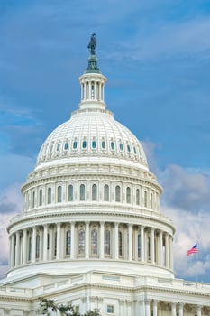 Washington DC Capitol view on cloudy sky photo