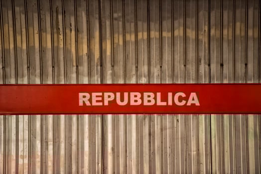 Rome repubblica metro sign photo