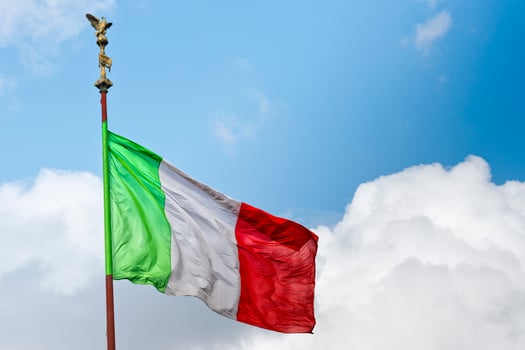 Italian flag of Italy green white and red photo