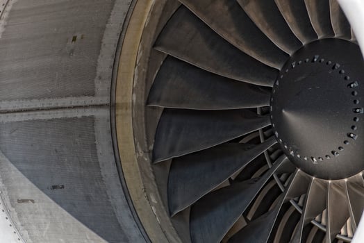Jet Airplane turbine engine photo