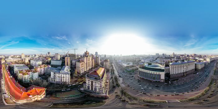 Kyiv, Ukraine, 20.12.2021. Main street Khreshchatyk in Kyiv. photo