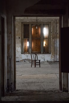 ellis island abandoned psychiatric hospital interior rooms photo