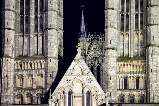 Lincoln cathedral in Great Britain night view photo