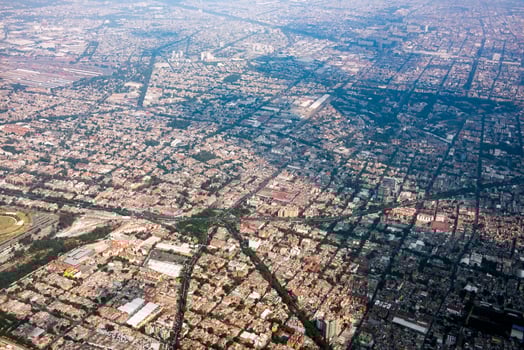 mexico city aerial view cityscape panorama photo