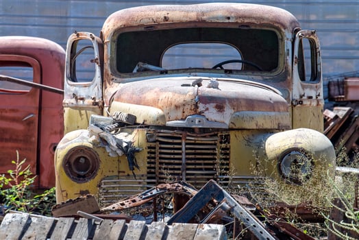 old abandoned rusted truck photo