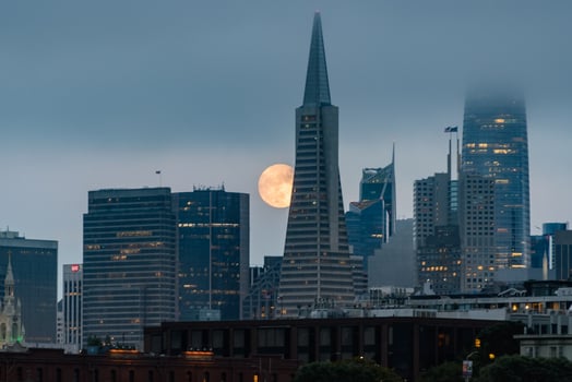 July 12, 2022 Super moon downtown view of San Francisco photo