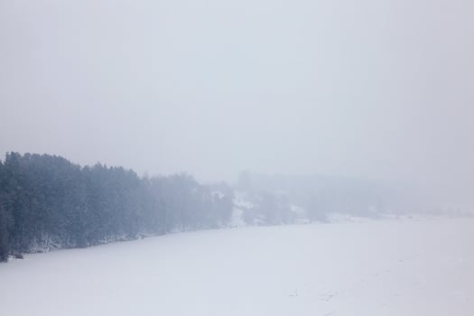 Snow drifts in winter photo