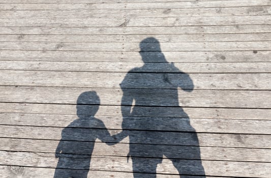 Shadows of people, close up photo