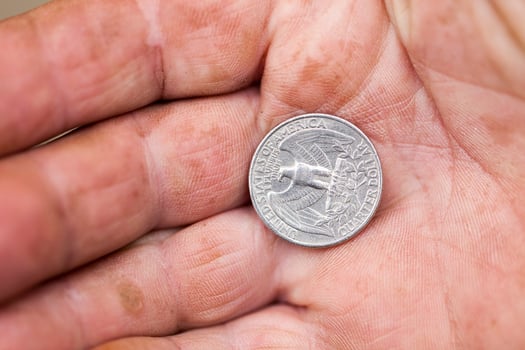 American coin in hand photo