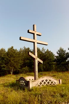 Religious wooden cross photo