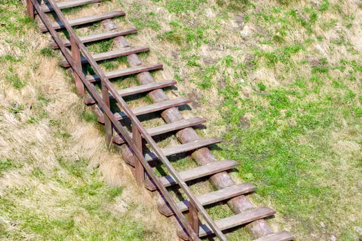 Wooden ladder close up photo