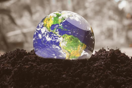 The concept of loving the earth and the environment. globe on earth photo