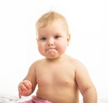 little girl on white background photo