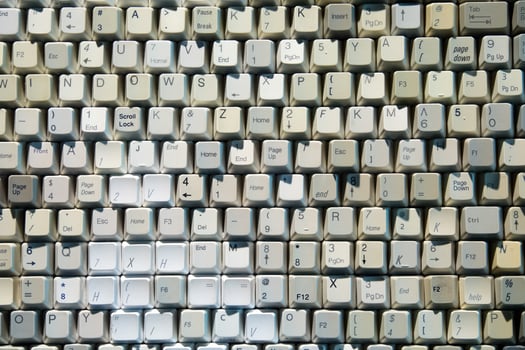 old computer keyboard buttons detail photo