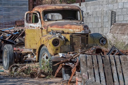 old abandoned rusted truck photo