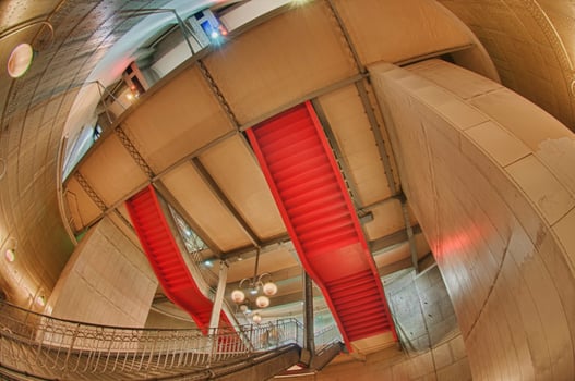 Paris Metro undergound  interior with fisheye and HDR effect photo