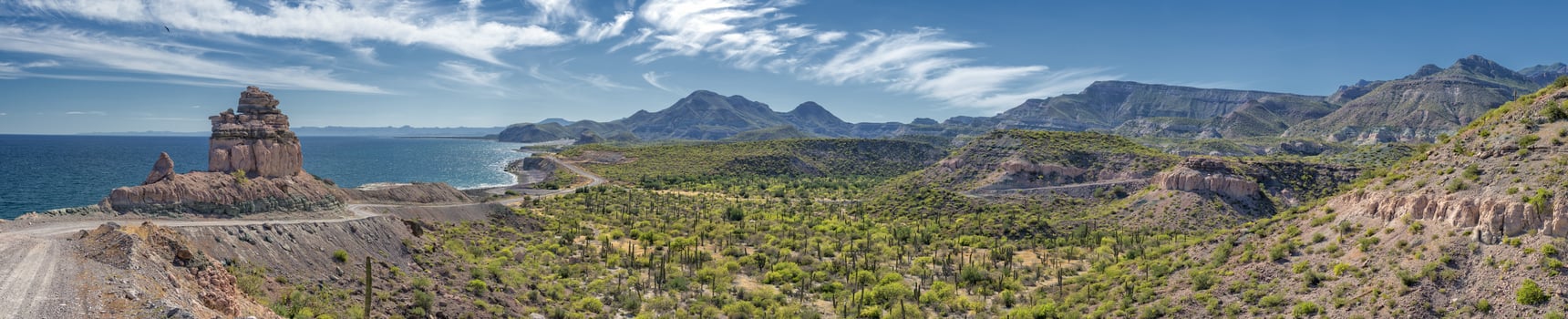 Baja California desert and cortez sea landscape view photo