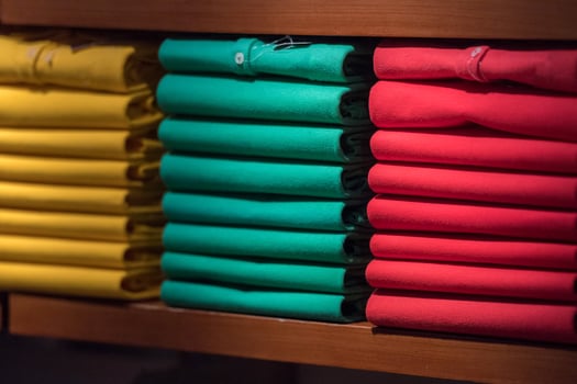 short sleeves polo shirt on display stand photo