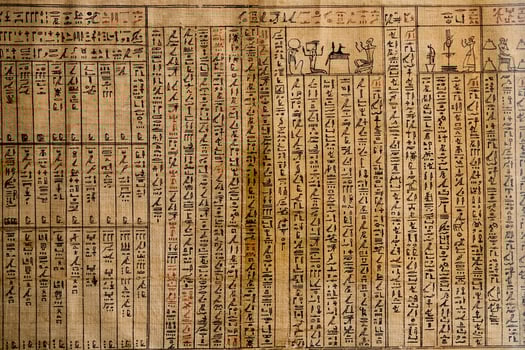 Papyrus of old ancient egyptian book of dead photo