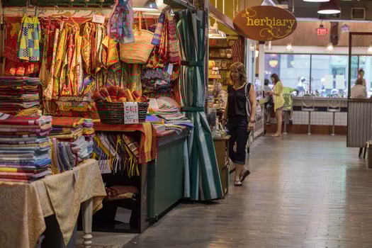 PHILADELPHIA, USA - JUNE 19, 2016 - People buying and eating at city market photo