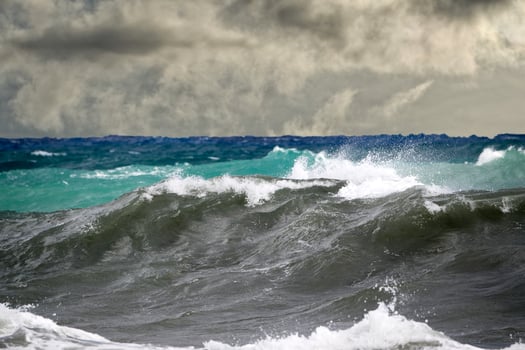 tsunami tropical hurricane on the sea photo